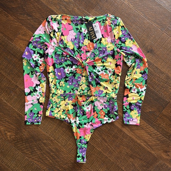 New AFRM Rosa Bodysuit in Neon Garden - Picture 5 of 10